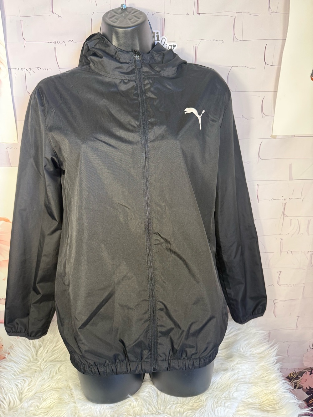 Puma Black Hooded Lightweight Bomber Jacket
